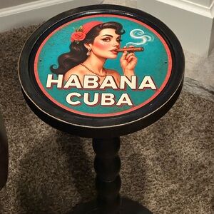 Havana Cuba Cigar Lounge Drink Table – Handcrafted Martini Side Table